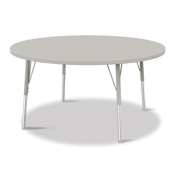 Jonti-Craft Berries Round Activity Table, 48 in. Diameter, E-height, Freckled Gray/Gray/Gray 6433JCE000 - main